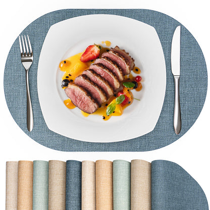 Vegan Leather Placemats Set 2/4/6, Easy-Clean Table Mats