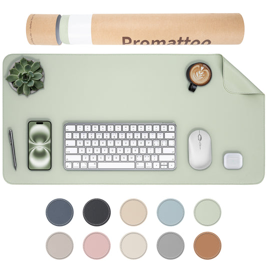 Vegan Leather Desk Pad Protector, Non-Slip Waterproof Mat