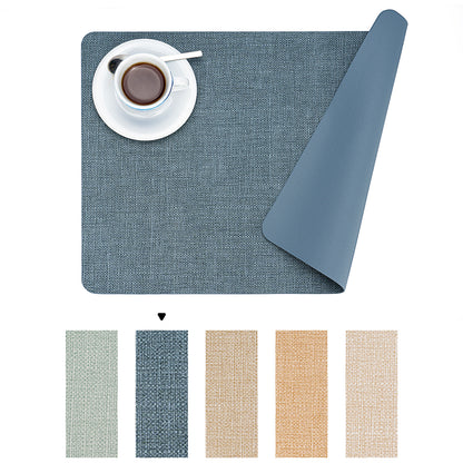 Vegan Leather Placemats Set 2/4/6, Easy-Clean Table Mats