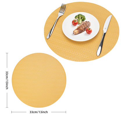 Faux Leather Placemats Set, Woven Waterproof Dining Mats