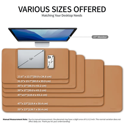 Vegan Leather Desk Pad Protector, Non-Slip Waterproof Mat