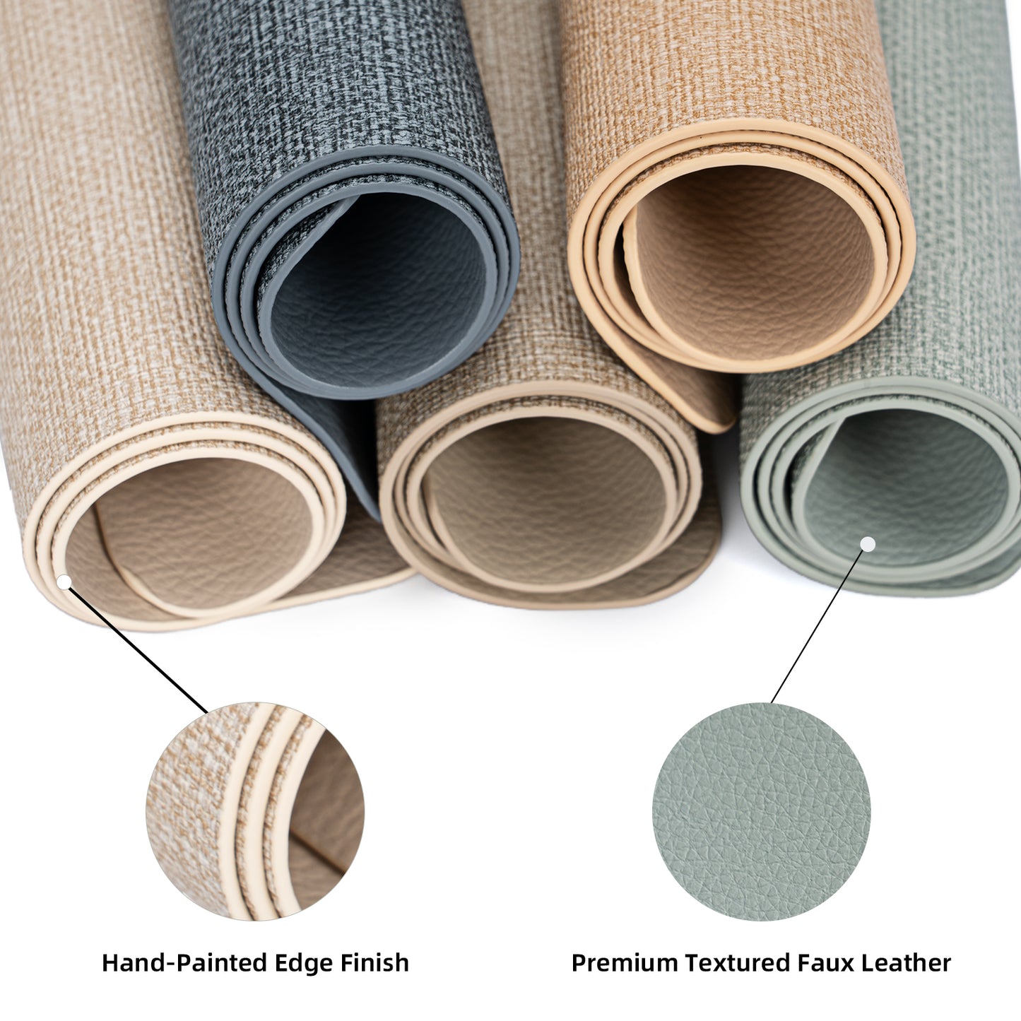 Vegan Leather Placemats Set 2/4/6, Easy-Clean Table Mats