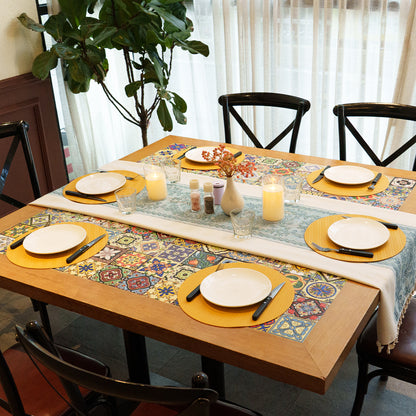 Faux Leather Placemats Set, Woven Waterproof Dining Mats